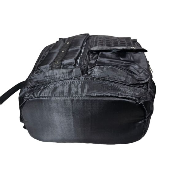 New Athletech Black Backpack Multi Pocket Mp3 Player Pocket Padded Shoulders - Picture 2 of 8